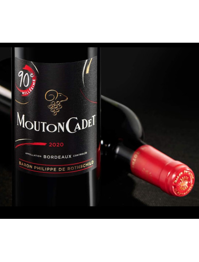 Mouton Cadet, 2020, 90eme Anniversaire Baron Philippe de Rothschild - Bordeaux A.O.P - Rouge - 75CL